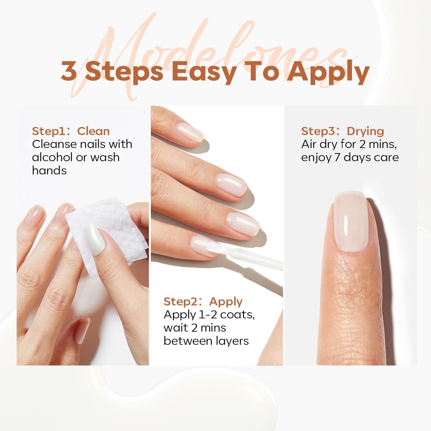 Nail Strengthener - Milky White Nail Polish for Damaged Nails | Quick Dry Hardener & Growth Formula, 15ml