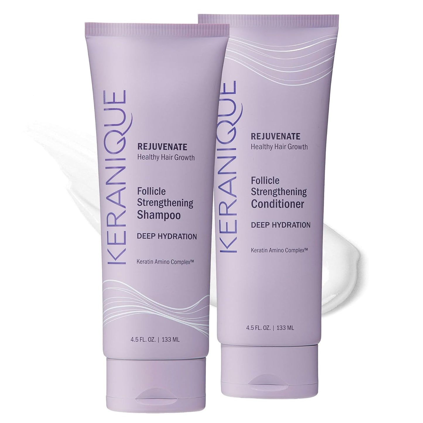 Keranique Deep Hydration Shampoo & Conditioner Set | Moisturizing & Strengthening for Dry, Thinning Hair - Sulfate & Paraben Free