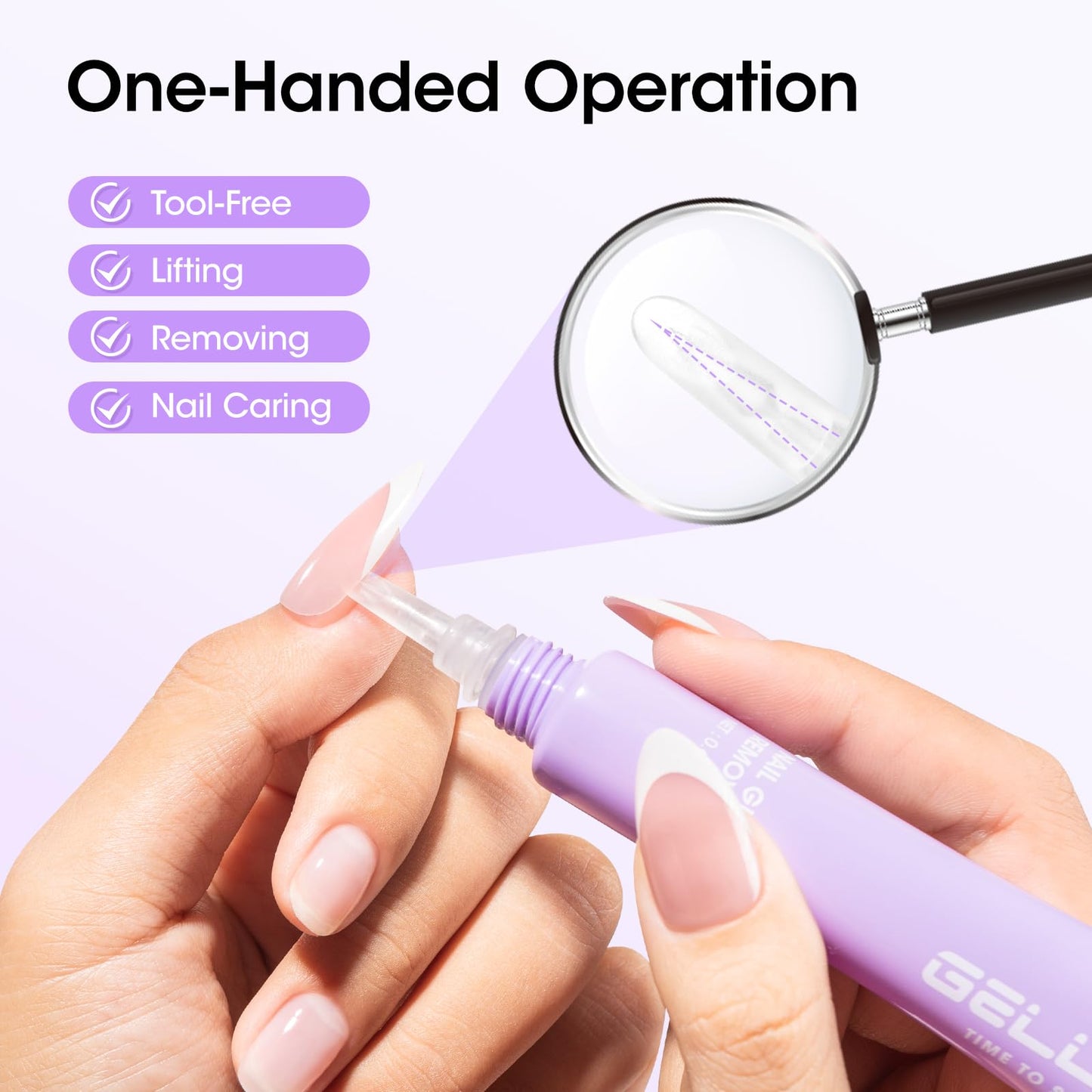 Gellen Nail Glue Remover, 20ml Nail Glue Remover for Press ons, Multi-Functional Glue Remover Pen for Fake Nail Tips, Non-Acetone & Safe & Fast Removal for Quick Dry Nail Polish Nail Glue