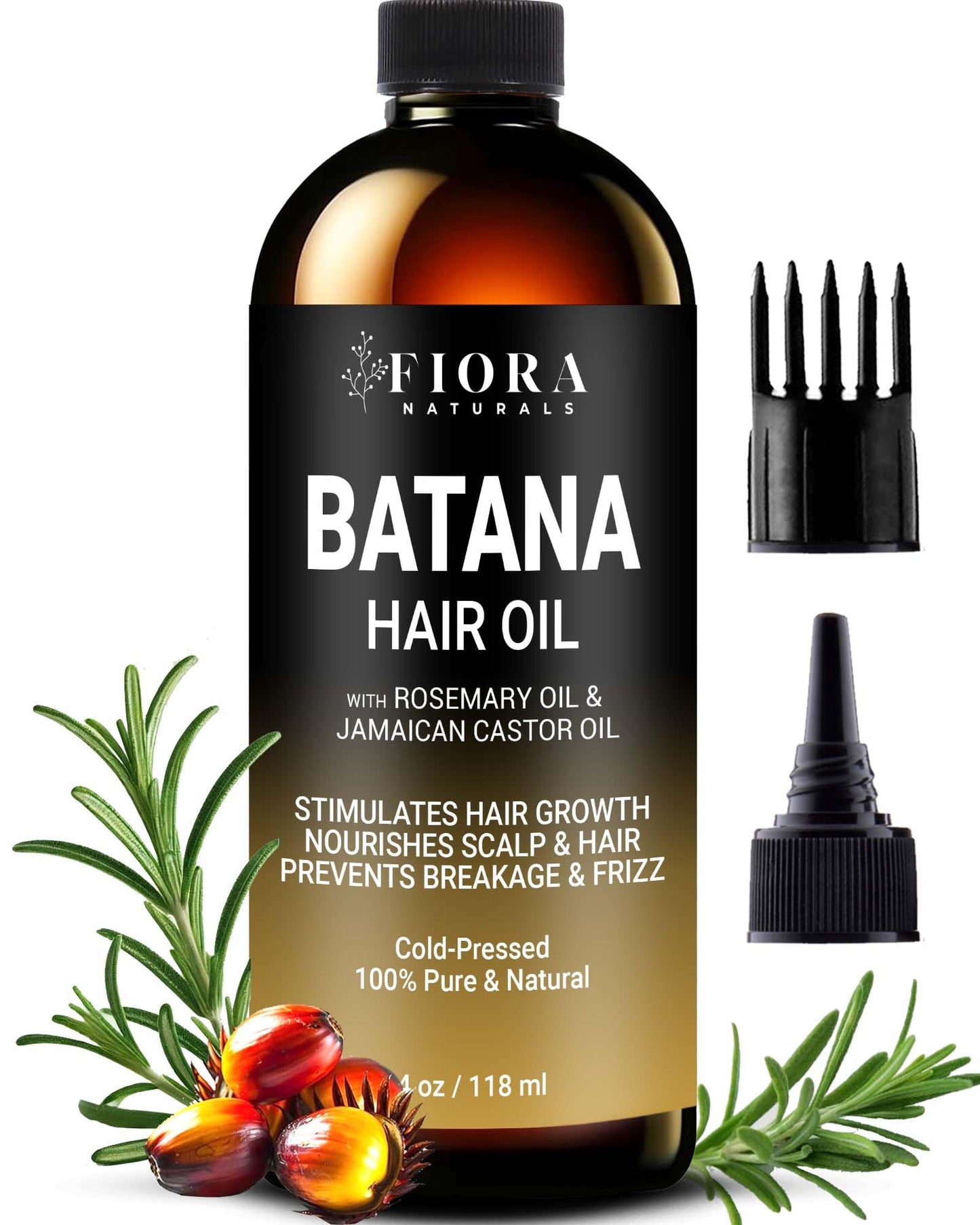 Batana Rosemary Oil For Hair Growth - Dr Sebi Organic Hair Growth Oil For Thickening, Deep Conditioning & Scalp Stimulation, Honduras Pure Dr Truth Blend for Men & Women, 4 oz