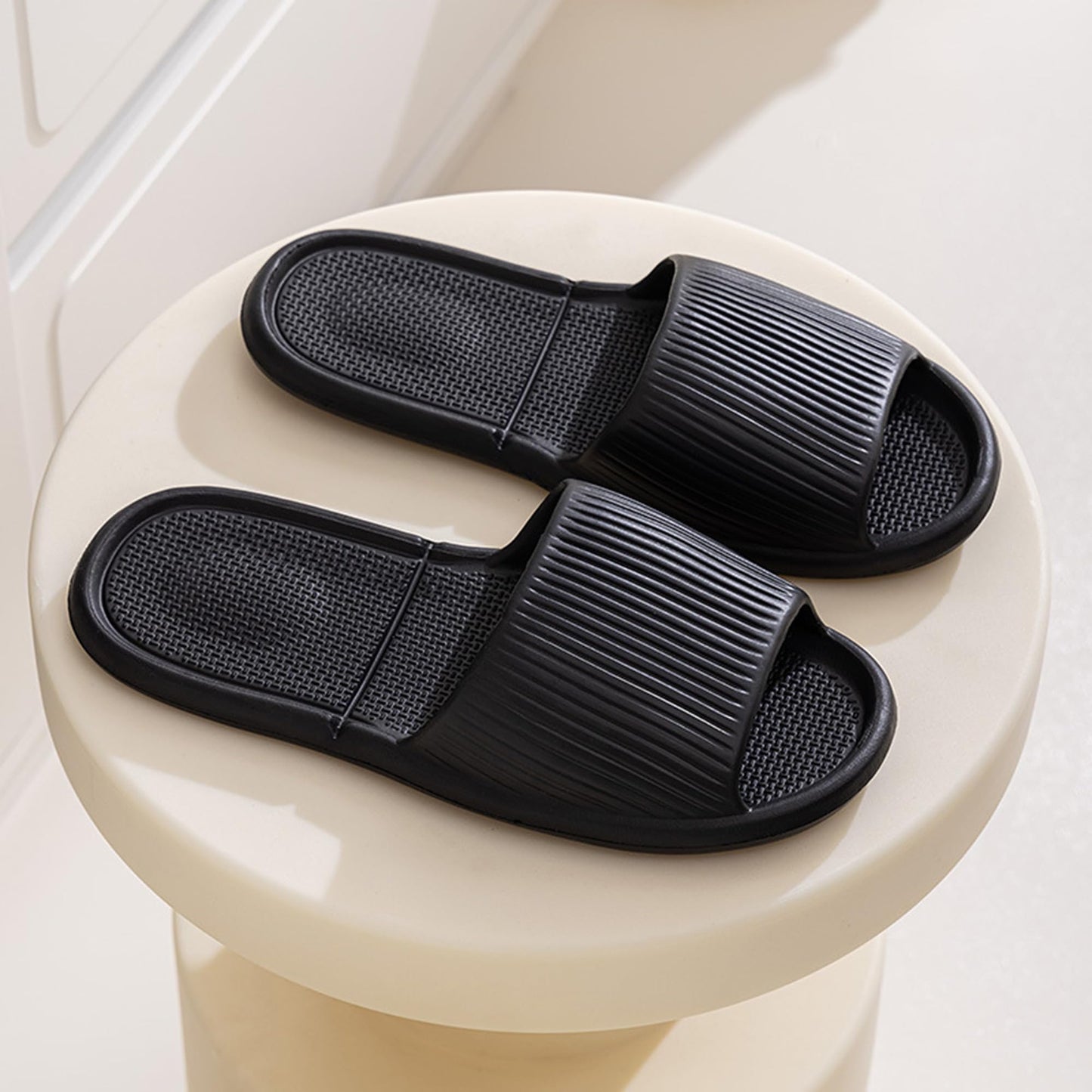 SNUGATICA Shower Shoes Travel Foldable Portable Non Slip Slippers for Hotel Guests Swimming Spa Unisex Men Women Lightweight EVA Bathroom Slides Quick Drying Water Resistant Footwear