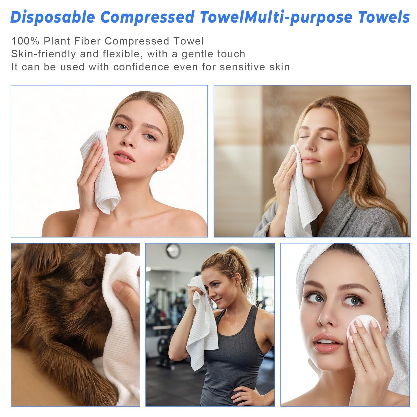 Disposable Face Towel for Hot Towel Dispenser Refills, Face Towels for Hot Facial Towel Heated Machine, 60 Pcs Disposable Compressed 100% Plant Fiber （Light Lavender Scent）