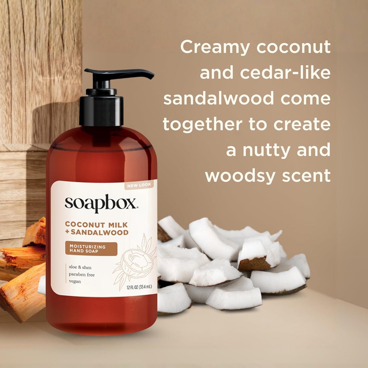 Coconut Milk & Sandalwood Liquid Hand Soap Refill - Moisturizing Gentle Cleanser | 64 oz, Clean Ingredients