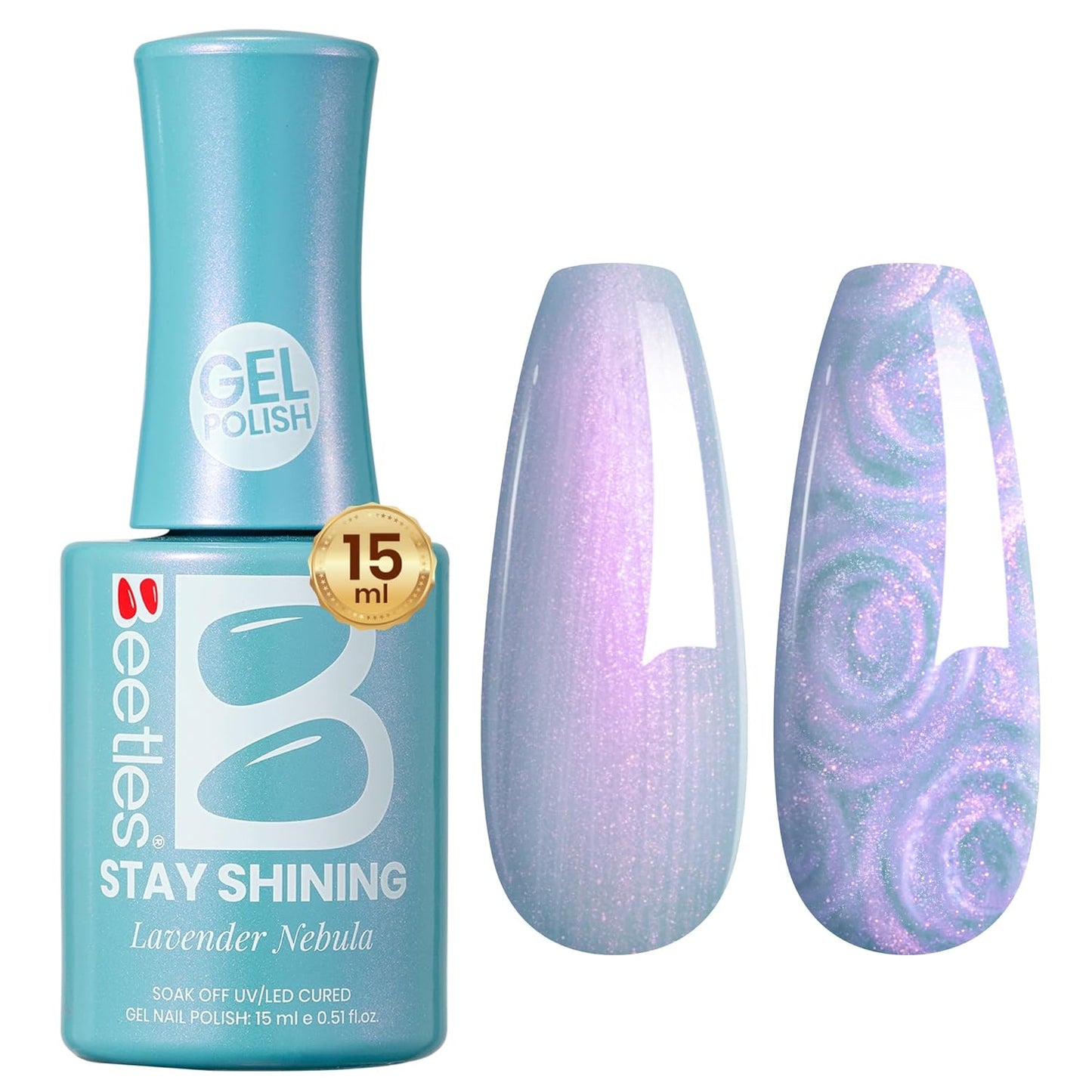 Beetles Mauve Gel Nail Polish - Dusty Rose Pink Purple UV Soak Off | 15ml Long Lasting Glossy Finish for Salon & Home