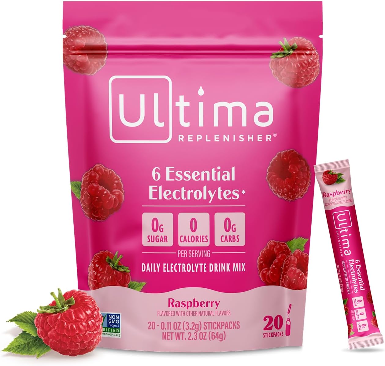 Ultima Replenisher Electrolyte Powder | Zero Sugar Hydration Packets with 6 Electrolytes – Original Variety Pack, 20 Stickpacks