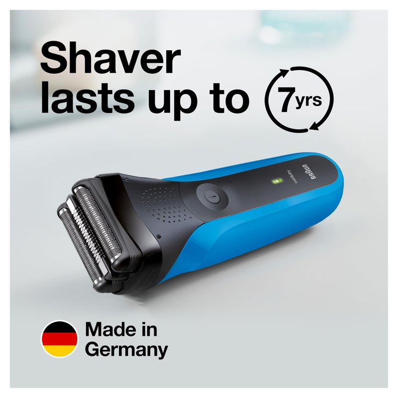 Series 3 3010s Wet & Dry Electric Shaver for Men/Rechargeable Electric Razor, Blue