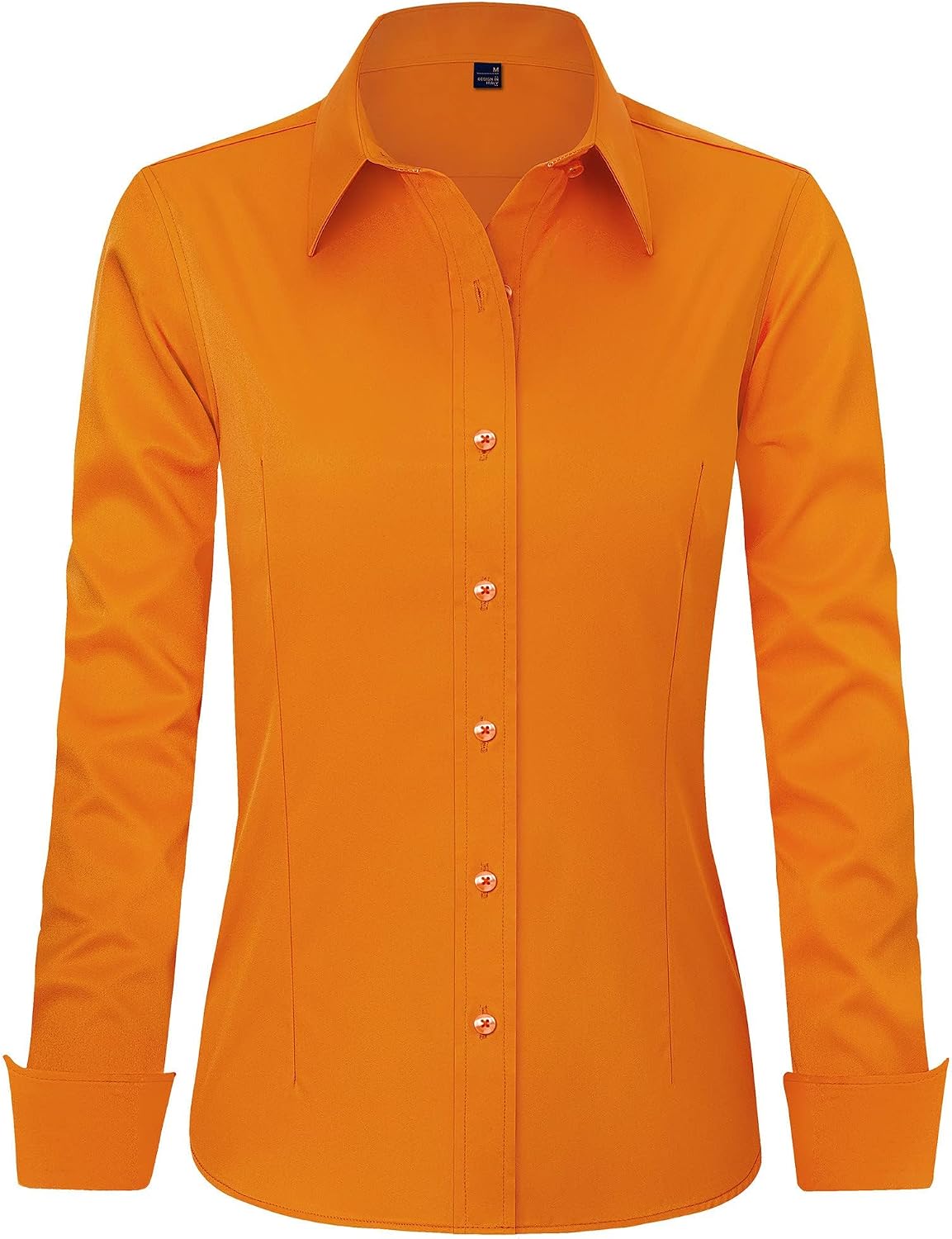 J.VER Women's Long Sleeve Dress Shirt - Wrinkle-Free Business Casual Blouse for Office Work