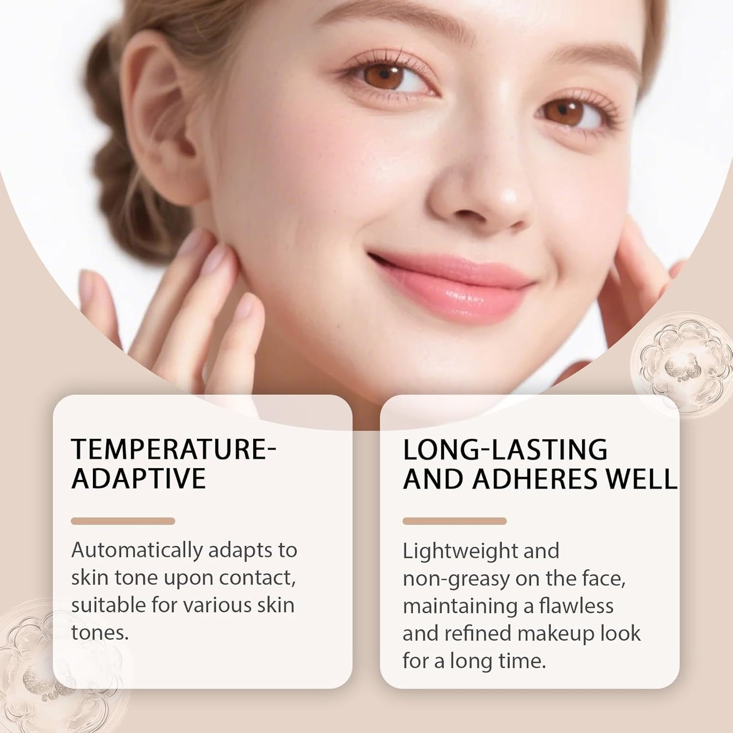Color Changing Foundation - Skin Tone Adapting Liquid Makeup for Women | Lightweight Buildable Coverage, SPF 15