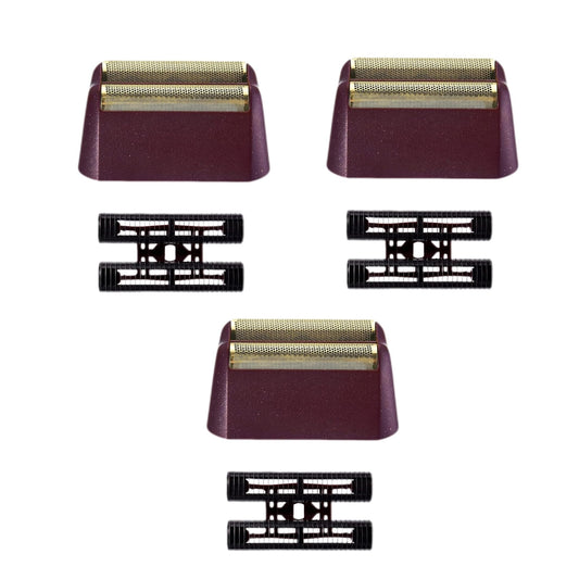 Replacement Foil Professional 5 Star Series Finale Shaver Shaper Super Close and Cutter Bar Assembly Compatible with Wahl Shaver Foil Model 7043-100,7031-100 Replacement Heads(3 Pack Red)