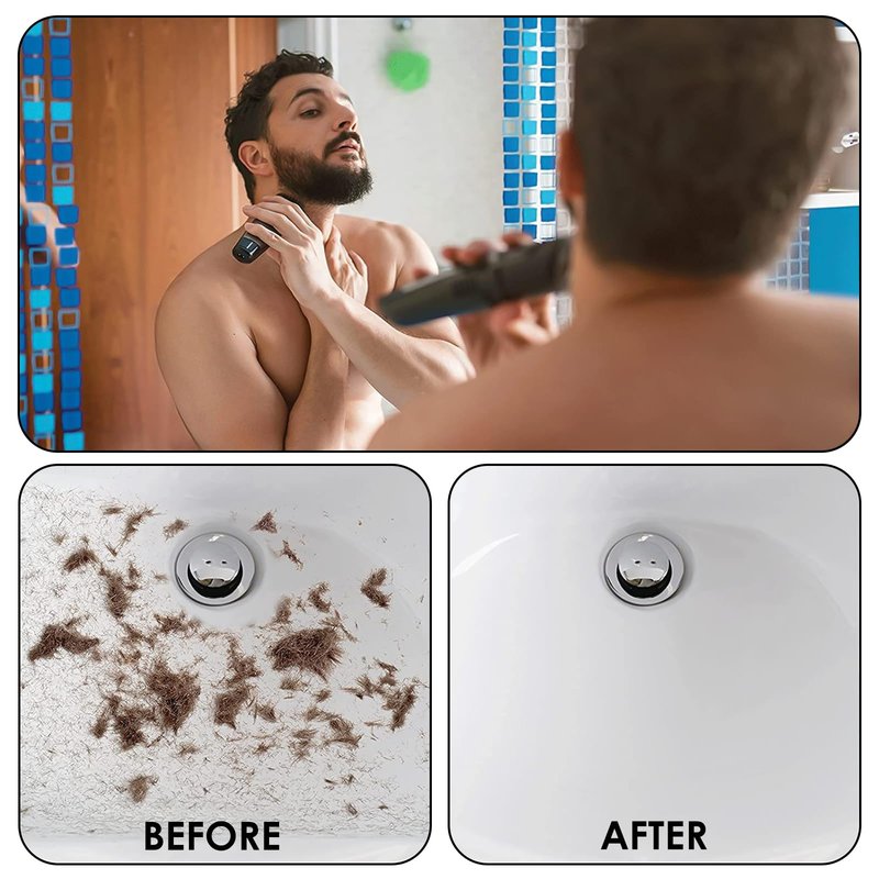 Linkidea Beard Bib Apron, Non Stick Beard Shaving Apron for Sink, Mess-Free Beard Trimming Catcher, Foldable Beard Grooming Accessory, Gift for Men Husband Dad (Grey)