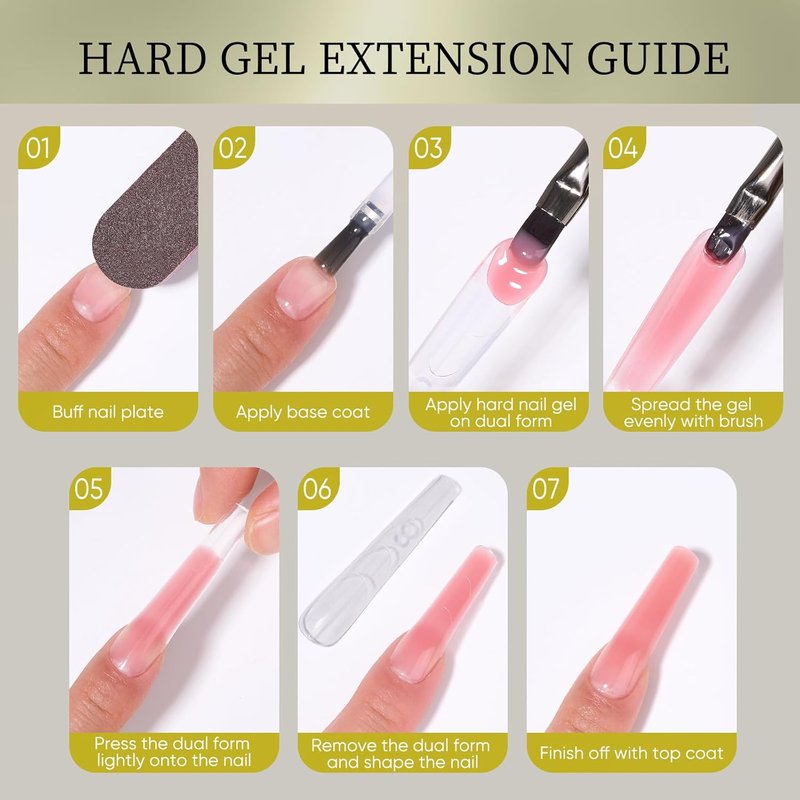 HEMA TPO Free Builder Hard Gel - Allergy-Friendly Nail Gel for DIY & Professional Use | 30g, 7 Colors (Berry Red)