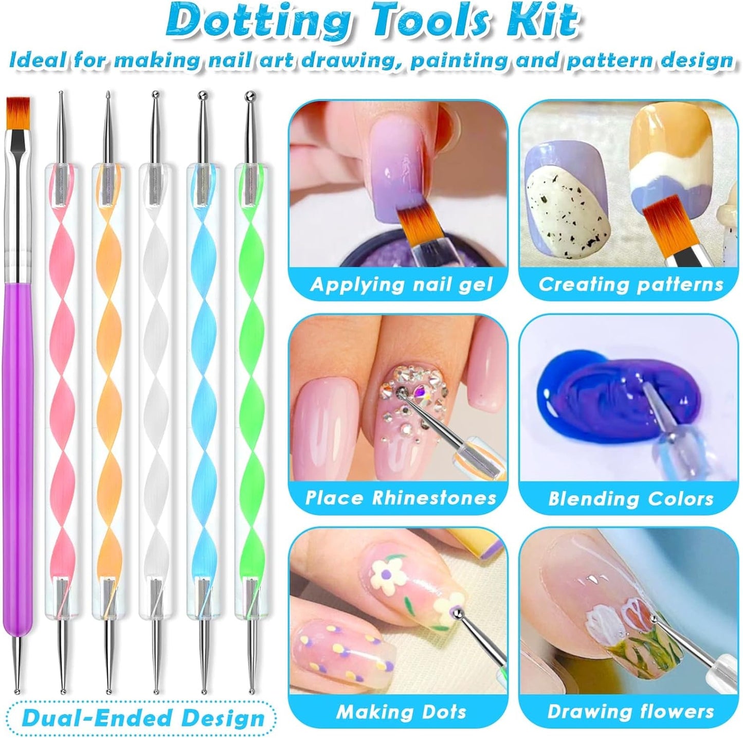 Shynek B7000 Jewelry Glue - Rhinestones & Gems Adhesive for Crafts | 6300 Pcs with Picker Pencil for Diamond Art