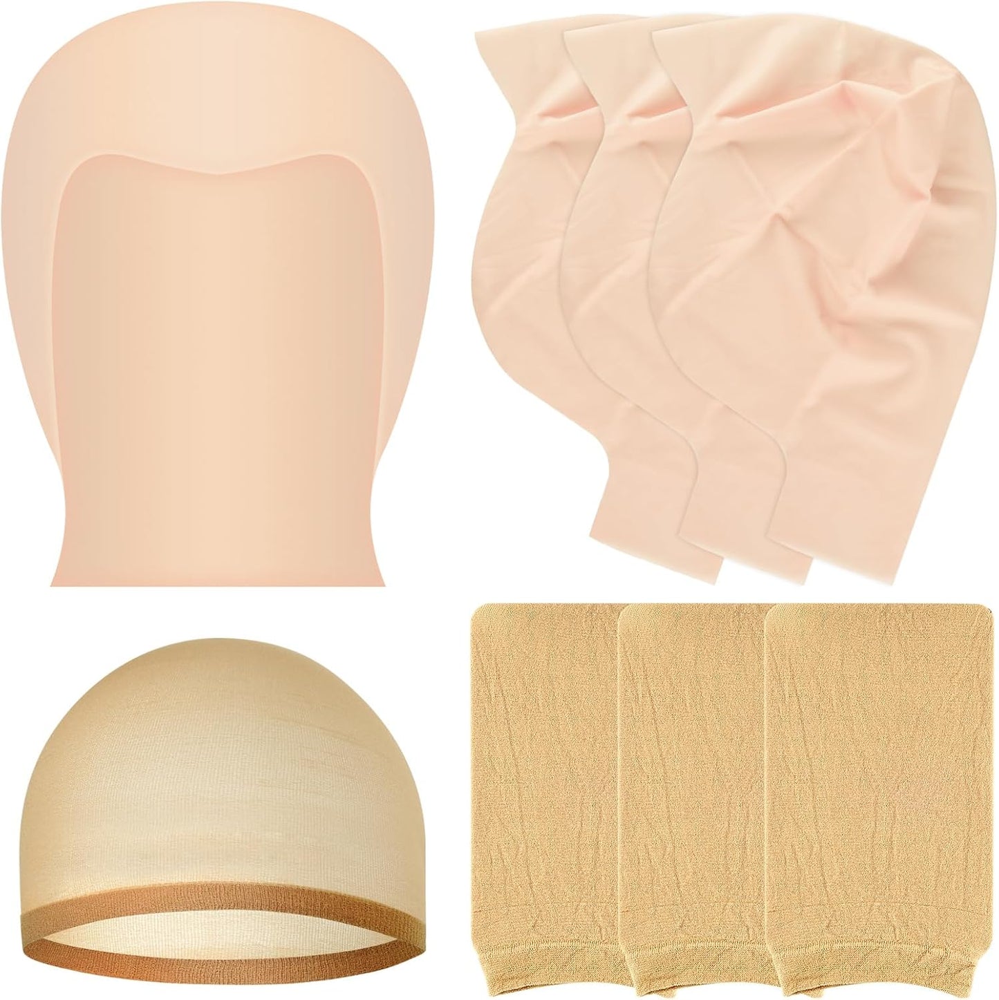Halloween Bald Cap for Women - Latex Makeup Head Caps for Costume Parties | 2/4/6/8 Pack