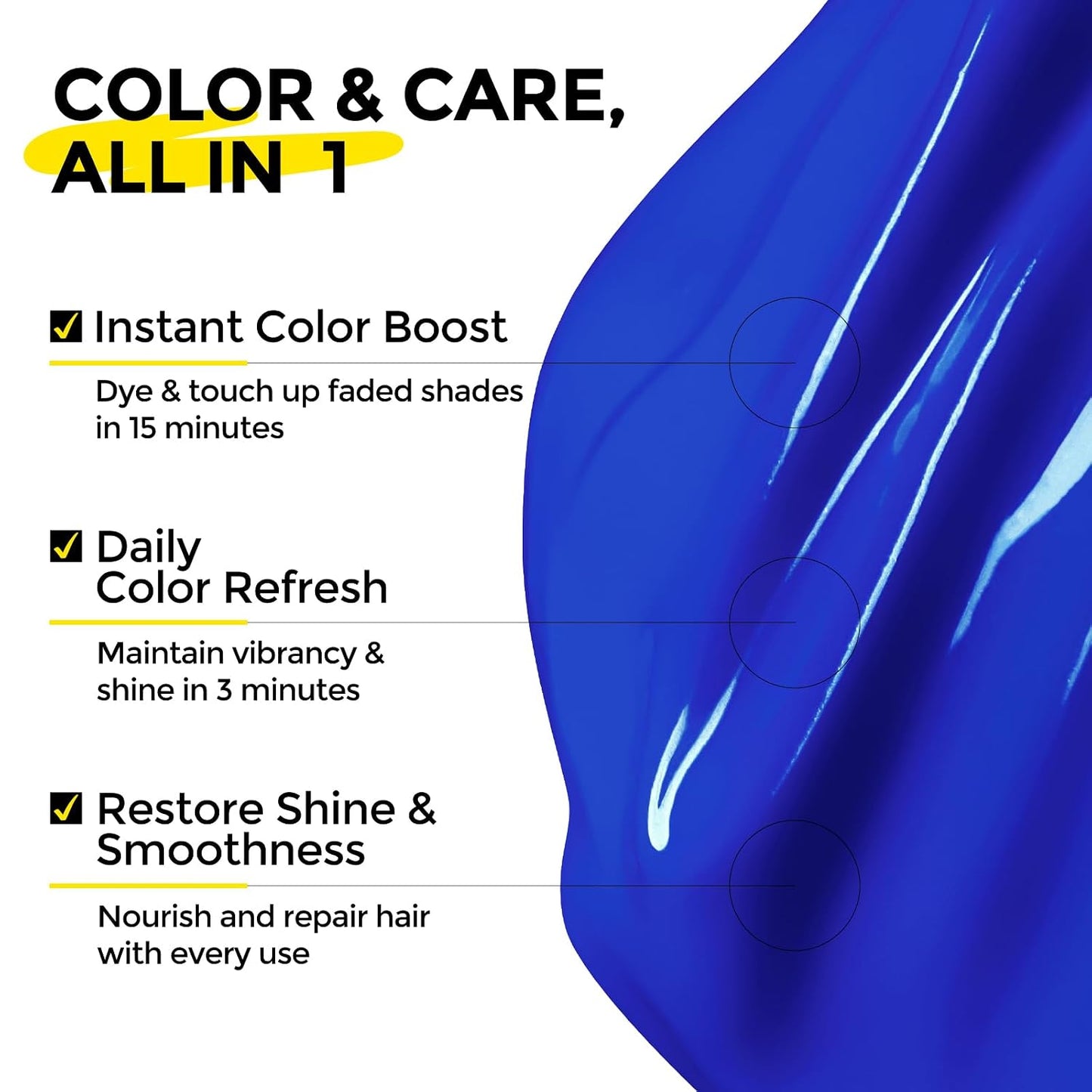 Color Depositing Conditioner for Bleached Hair - Hydrating Shea Butter & Almond Oil, 6oz | Blue
