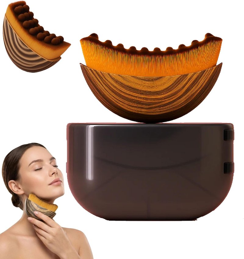 Lymphatic Face Brush - Natural Makeup Tool with Soft Bristles | Ergonomic Cleansing Brush for Sculpting