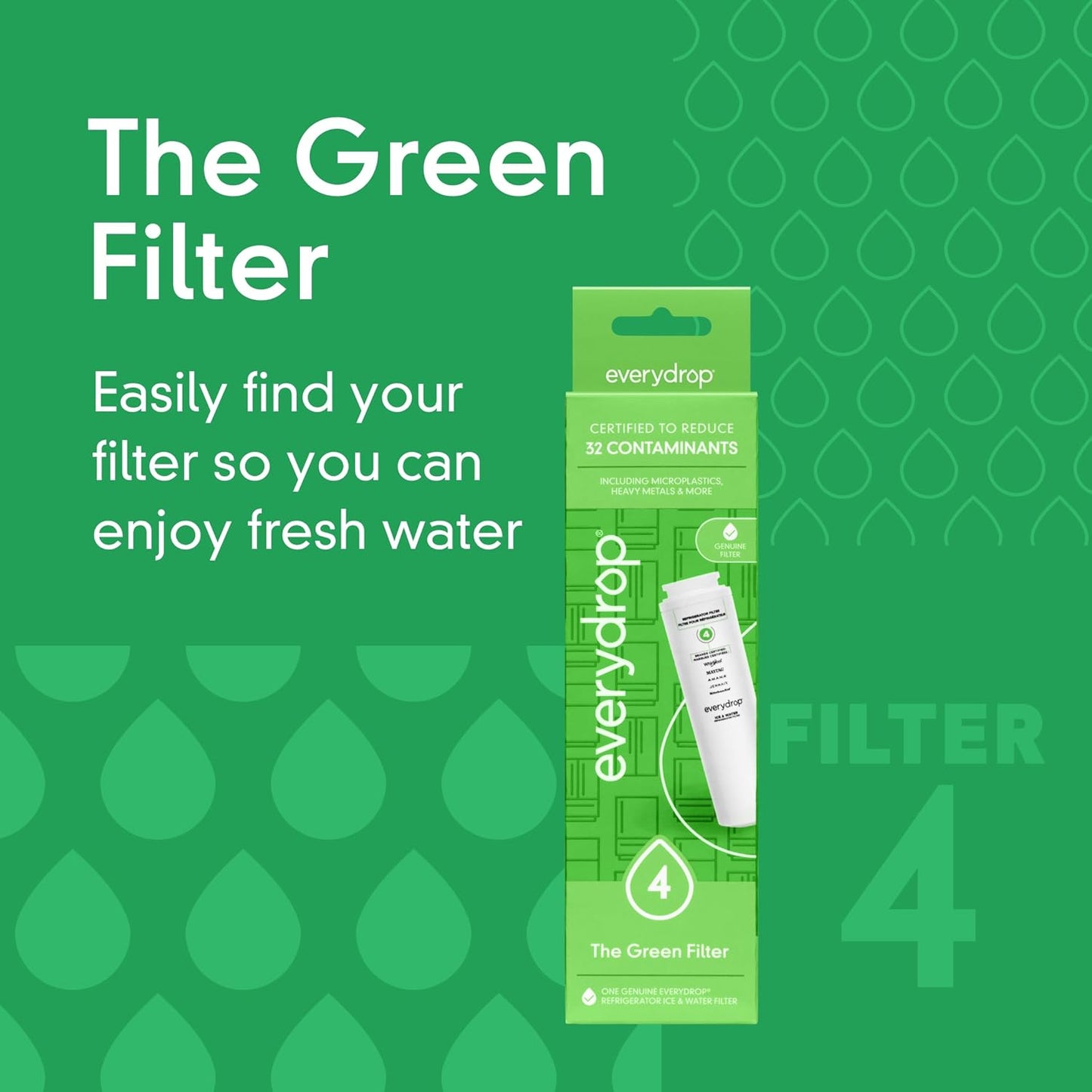 Everydrop® Ice and Water Refrigerator Filter 4 | EDR4RXD1, Single-Pack Replacement Filter