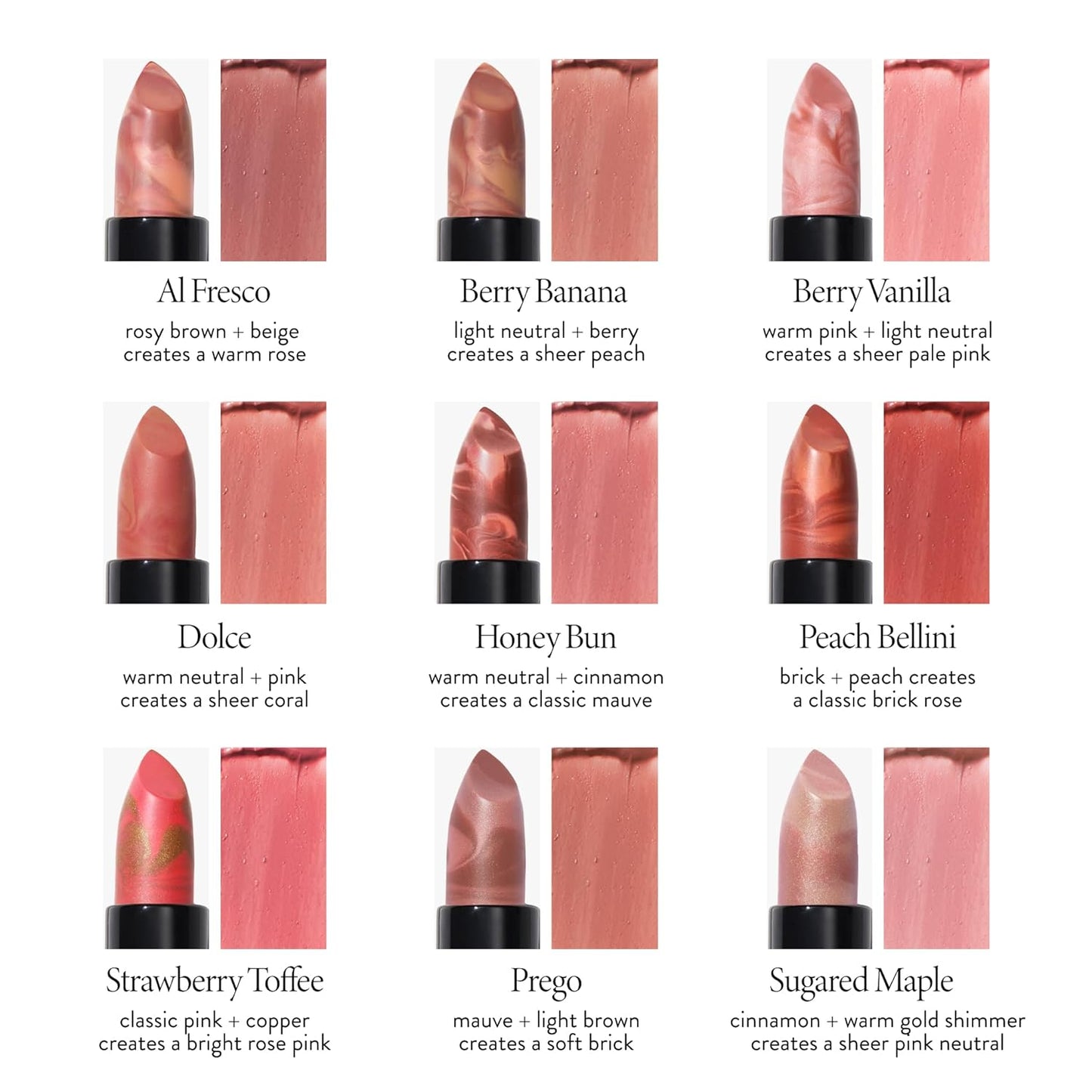 Italian Marble Sheer Lipstick - Dolce | Hydrating, Lightweight Formula with Vitamin E & Caster Seed Oil