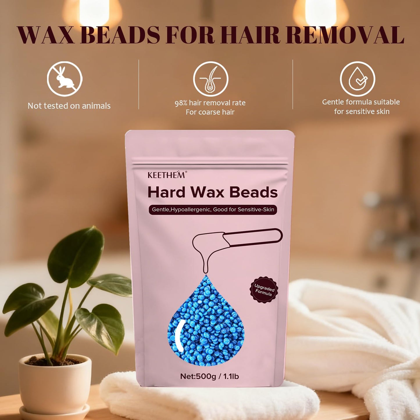 120g Nose Wax Kit for Men and Women, Nose Waxing with 30 Blue Applicators，20 Mustache Guards, 20pcs Paper Cup, 10pcs wooden sticks - Nose Hair Wax Painless Nose Hair Removal at Least 20 Times Usage