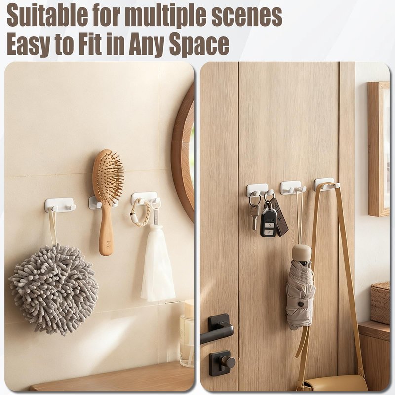 mioluo 2pcs Razor Holder for Shower, Self-Adhesive Shower Razors Holder Removable No Drilling Holes Blade Razor Holder Hook for Shower,White