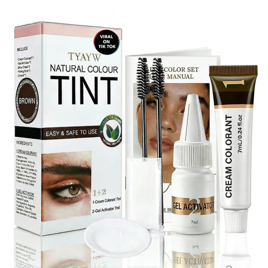 Brown Eyelash & Eyebrow Coloring Kit - Professional Gentle Formula for Sensitive Skin | DIY Salon Results, 7ML