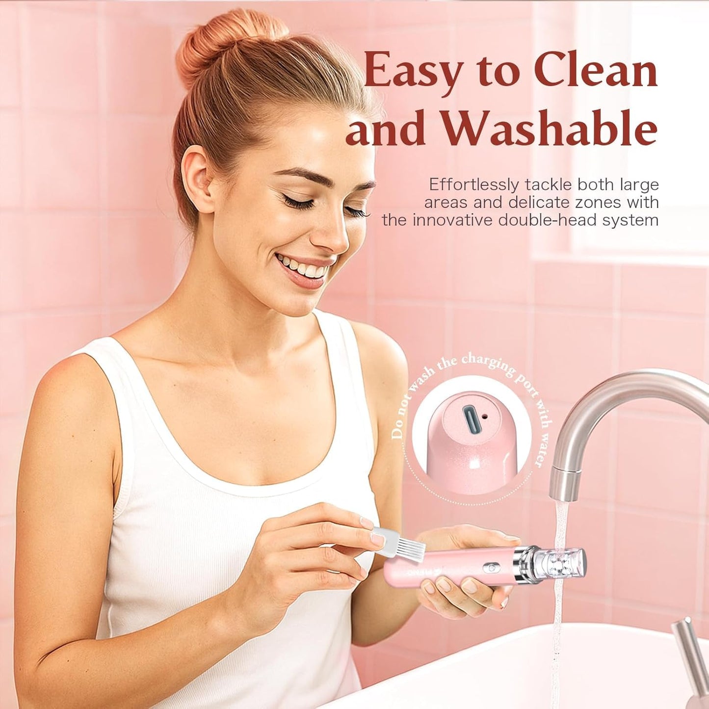 Facial Hair Remover for Women, 2-in-1 Smooth Glide Painless Electric Epilator with LED Light, USB Rechargeable Portable Lady Shaver for Face Lip Chin Leg Arms Bikini