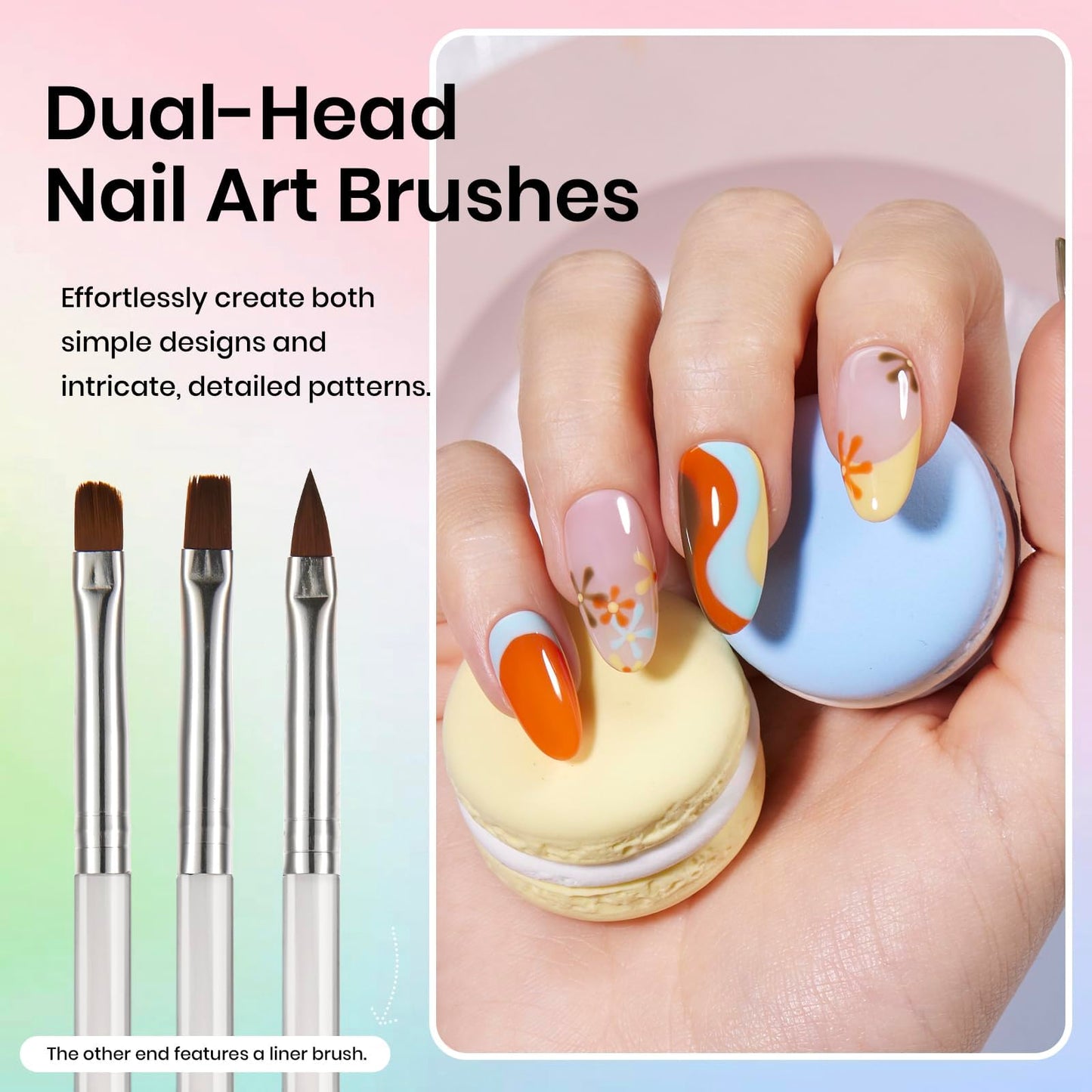 Beetles 31pcs Nail Art Brushes, Dotting Tools, Nail Art Pens, Dust Brush, Striping Liner Fingernail Drawing Pens with Palette Holder Metal Handle All in One for Starter Manicure Design Set