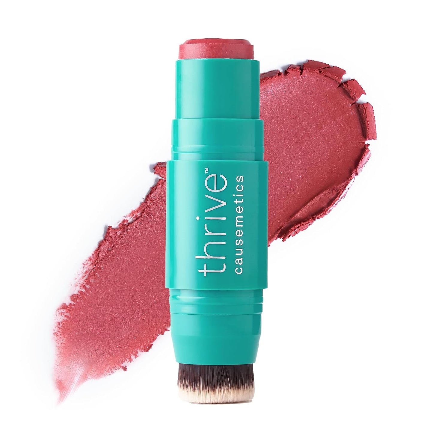Triple Threat Color Stick - Cream Blush with Vitamin E & Evening Primrose Oil | Waterproof Brick Red Shimmer