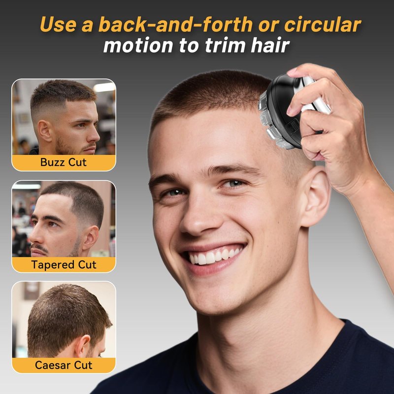 Moricsom Self Haircut Kit for Men, USB Rechargeable Cordless Hair Clipper & Automatic Circular Hair Trimmer, Adjustable Guide Combs, DIY Self-Cut System, Waterproof Grooming Tool for Home/Dorm