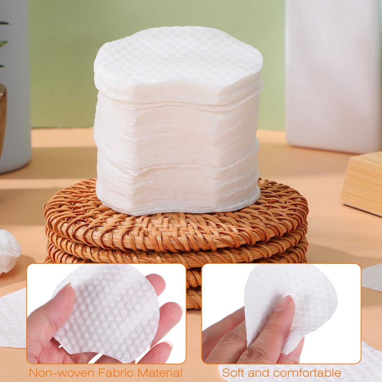 Cotton Rounds 600 Pcs - Non-Woven Makeup Remover Pads | Daily Facial Cleansing Wipes for Deep Skin Cleaning