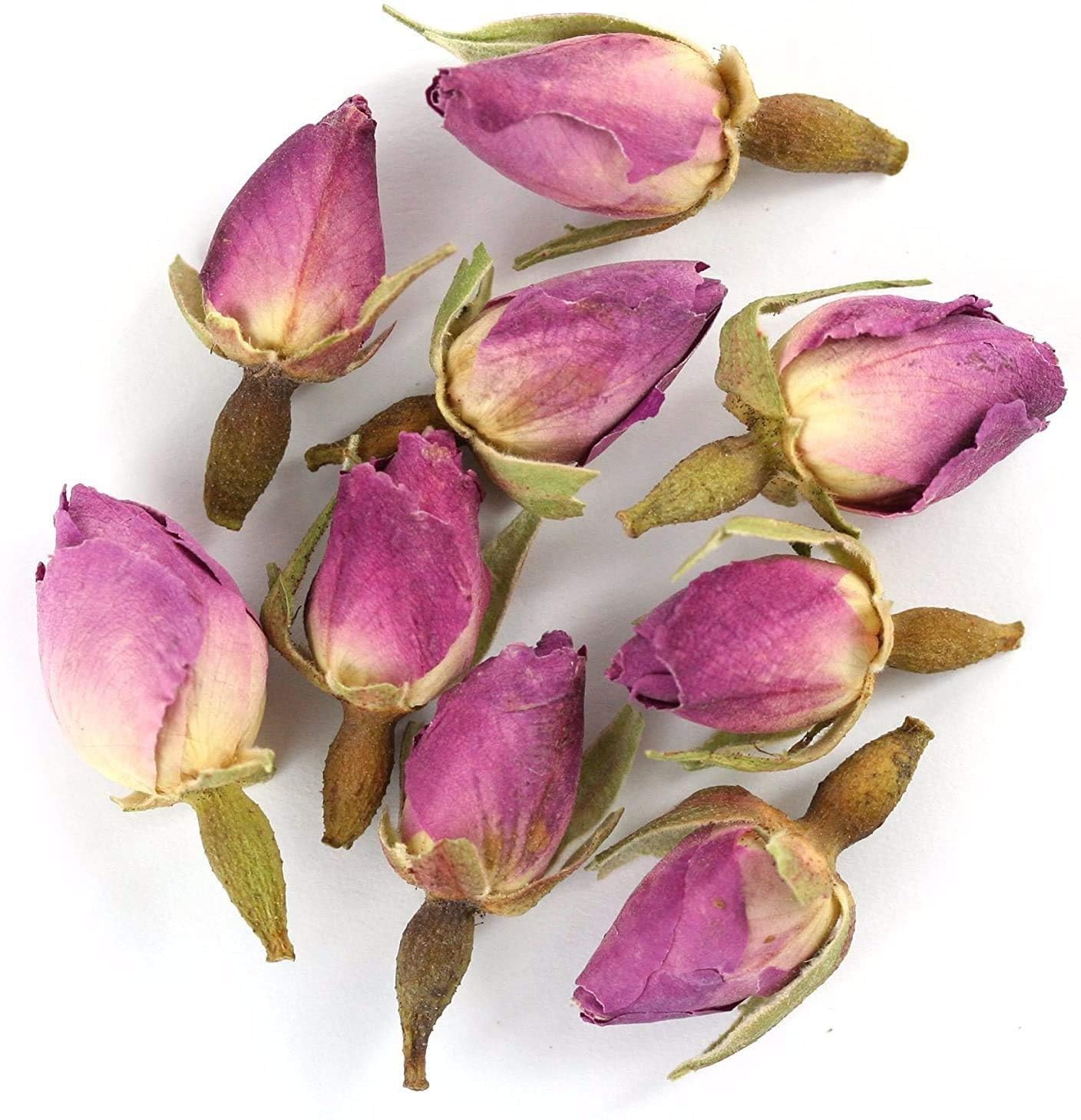 TooGet Fragrant Natural Pink Rose Buds Rose Petals Organic Dried Rosa Damascena Wholesale, Culinary Food Grade - 4 OZ