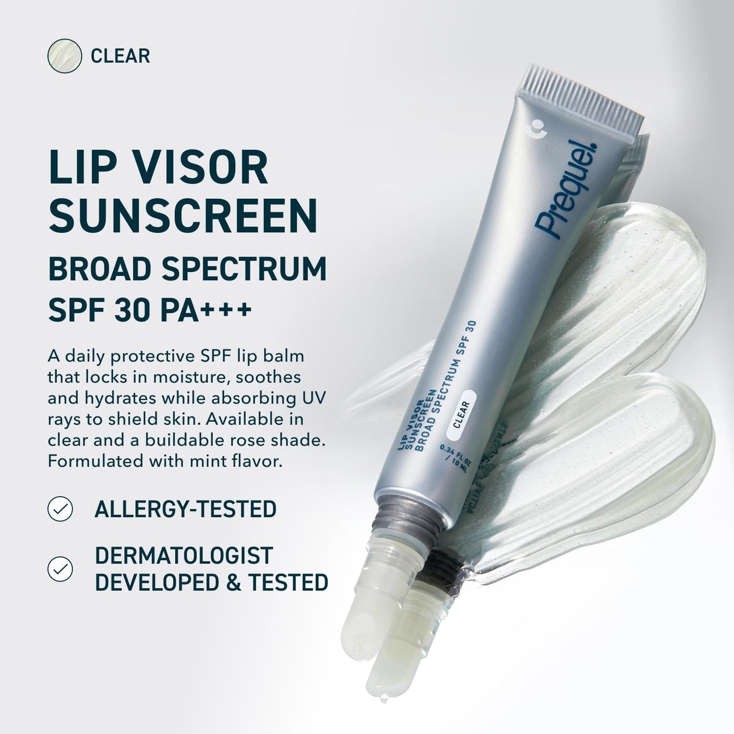 Prequel Skin Lip Visor, Lip Balm with SPF 30 PA+++.Non-Sticky Finish – Moisturizing Semi Gloss Balm Sunscreen for Daily Use - 2 Pack