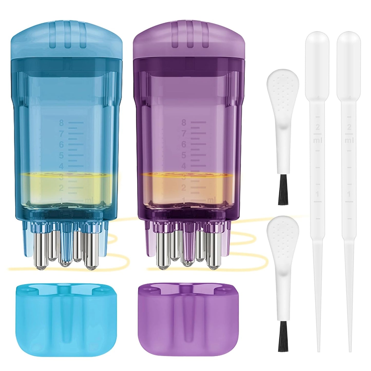 Minoxidil Applicator Set - 2 PCS Scalp Comb with Cleaning Brush & Dropper | Hair Growth Tool