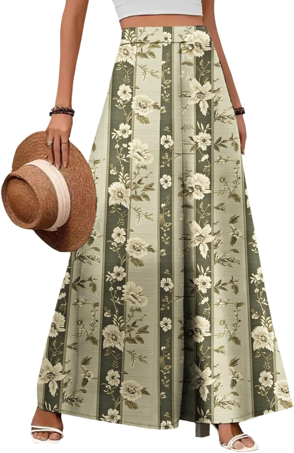 ZOCAVIA Women's Boho Wide Leg Pants - Lightweight High Waisted Palazzo Trousers with Pockets | Summer Casual Style