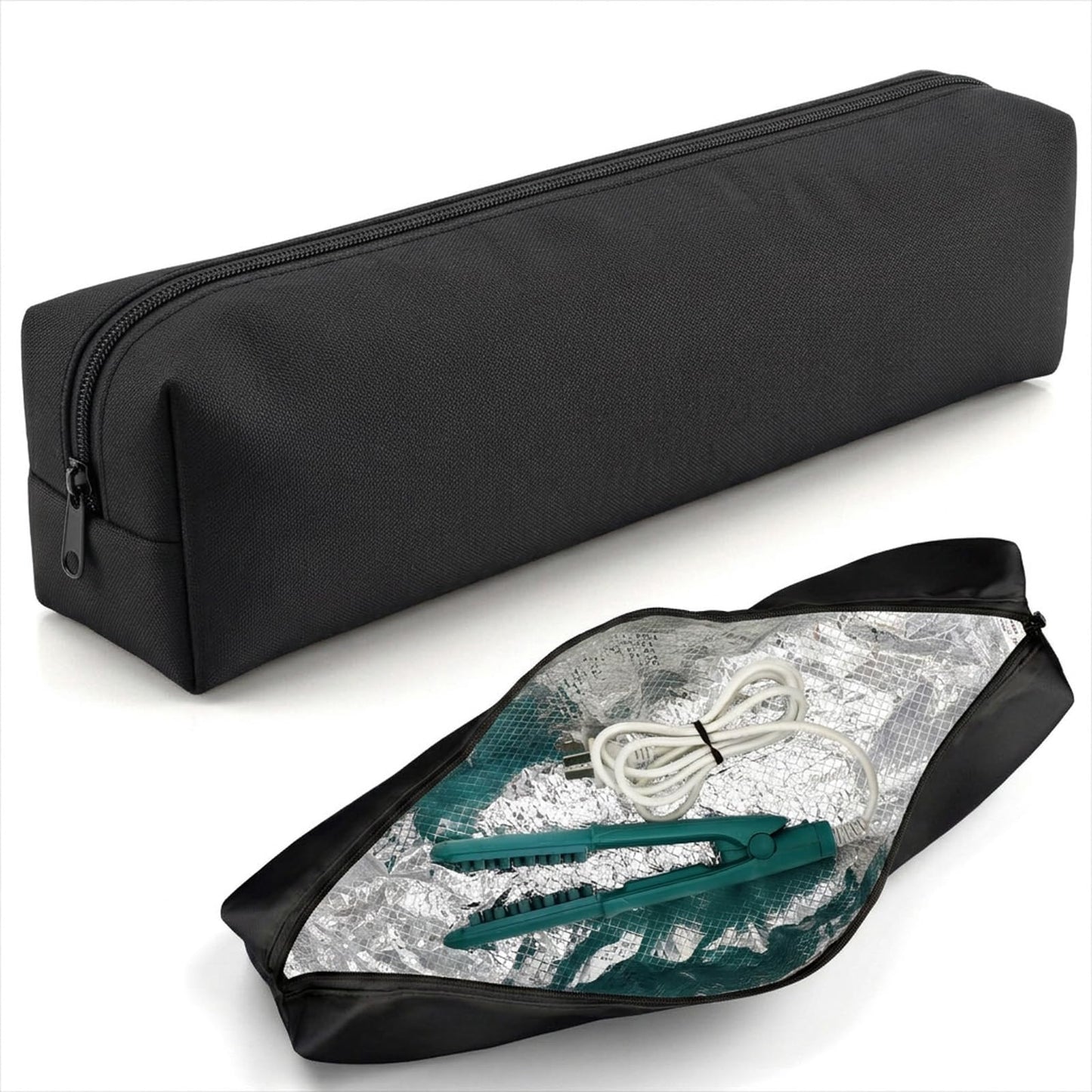Amabro Heat-Resistant Travel Curling Iron Storage Bag Organizer Case Pouch