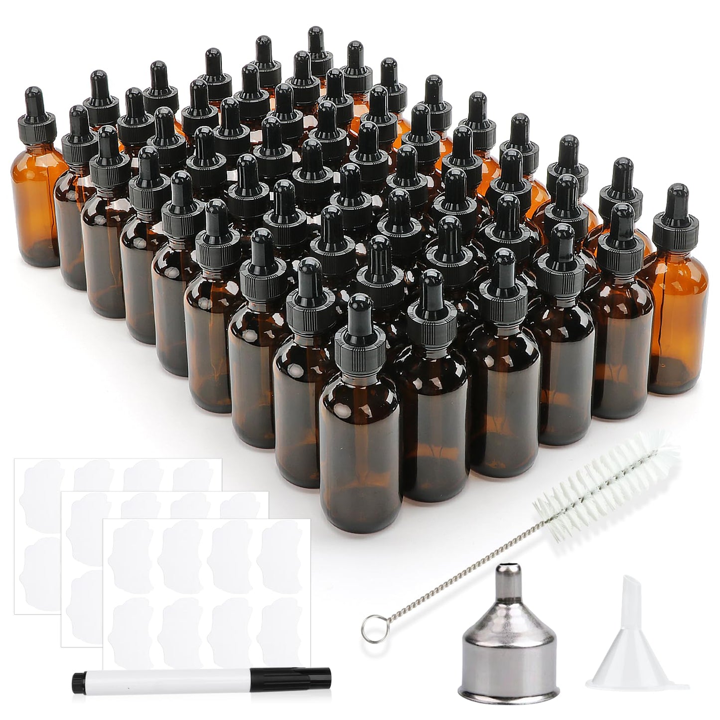 Maredash 54Pack 2 oz Dropper Bottles,Tincture Bottles with Dropper
