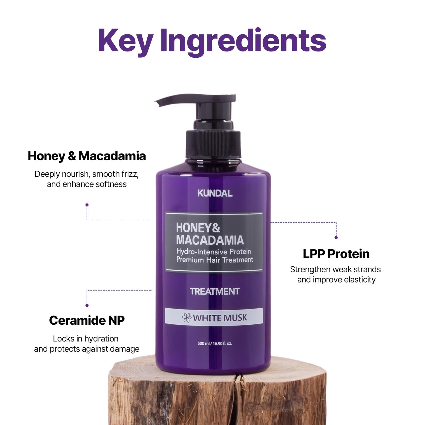 KUNDAL Honey & Macadamia Natural Conditioner, Korean Hair Care Damage Repair, Deep Hydration, Long Lasting Fragrance, with Honey, Argan Oil, Macadamia Oil 16.9fl oz (C. Ylang Ylang)