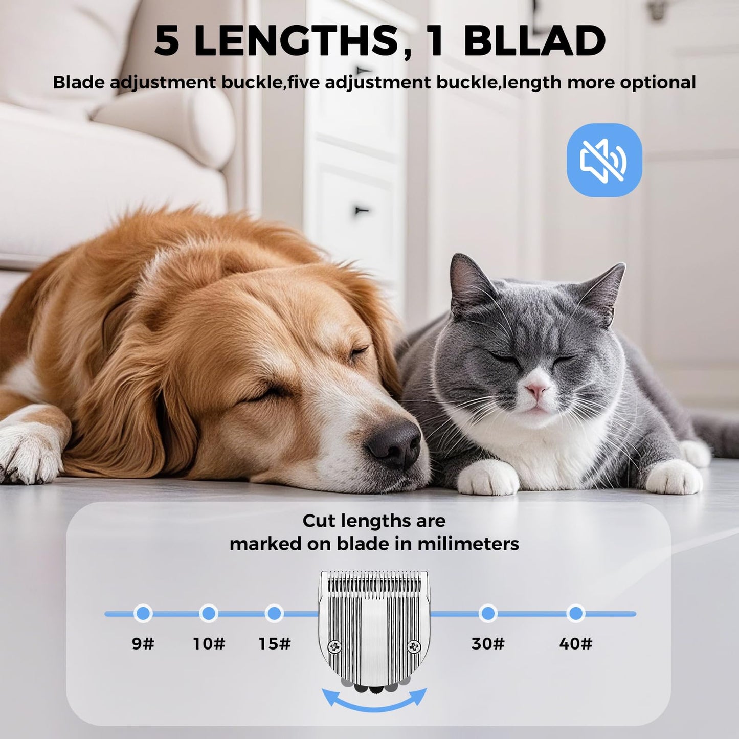ZZYZSFUS 5 in 1 Replacement Blades Compatible with Bravura Clipper Chromado,Creativa, Figura Dog Clippers for Dogs Grooming (5 in 1/2Pack)
