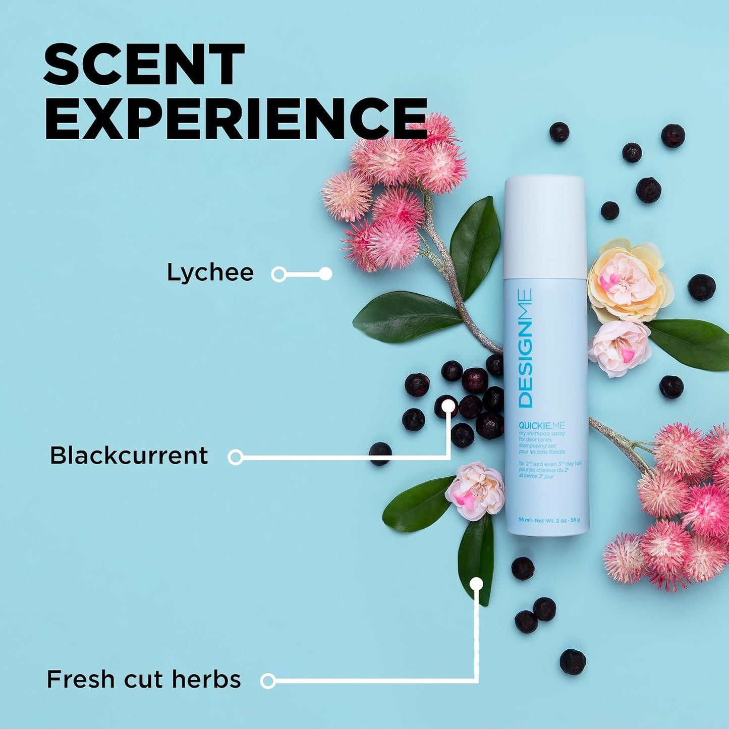 QUICKIE.ME Dry Shampoo for Dark Tones - Oil-Absorbing, Residue-Free Spray | Travel Size Waterless Formula