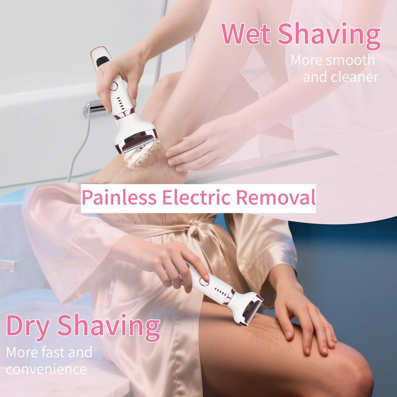 Beanify 2026 Led Display Electric Razor,Beauty Women's Wet & Dry Electric Shaver, Painless 4 in 1 Painless Body Razors,Cordless 3-Blade Ladies Shaver for Legs, Arm, Underarms, Bikini (Beige)