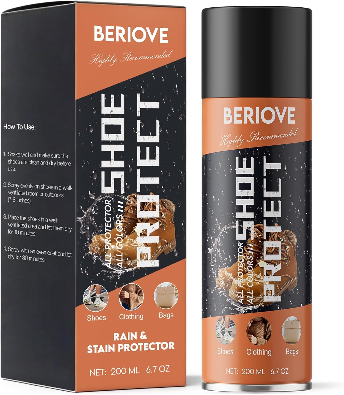 Shoe Protector Spray - Waterproof Rain & Stain Repellent for Leather & Suede | 6.76 oz