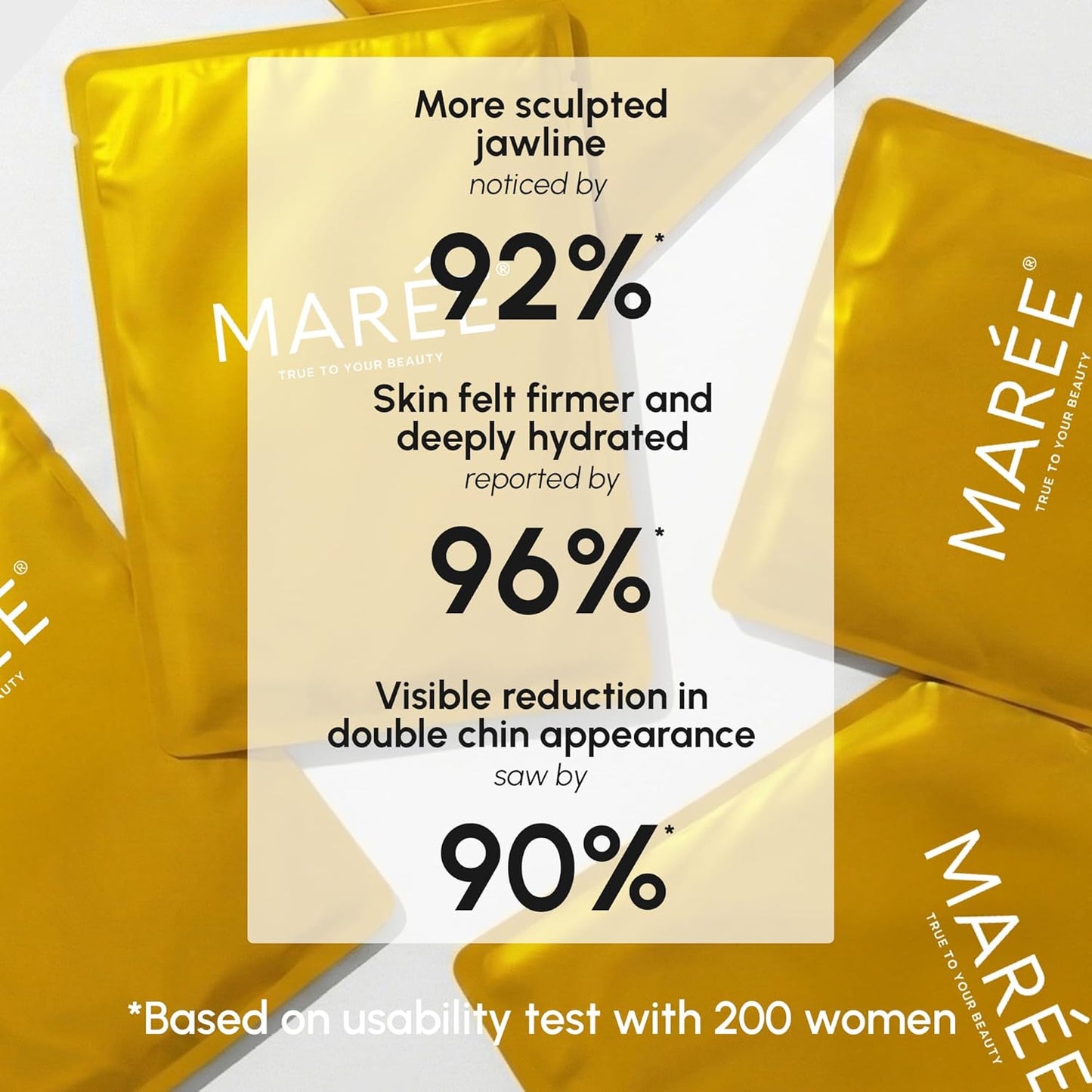 V Line Lifting Mask - 24K Gold Deep Collagen Face Mask for Women | Neck Tightening & Firming, Jawline Shaper with Retinol & Hyaluronic Acid