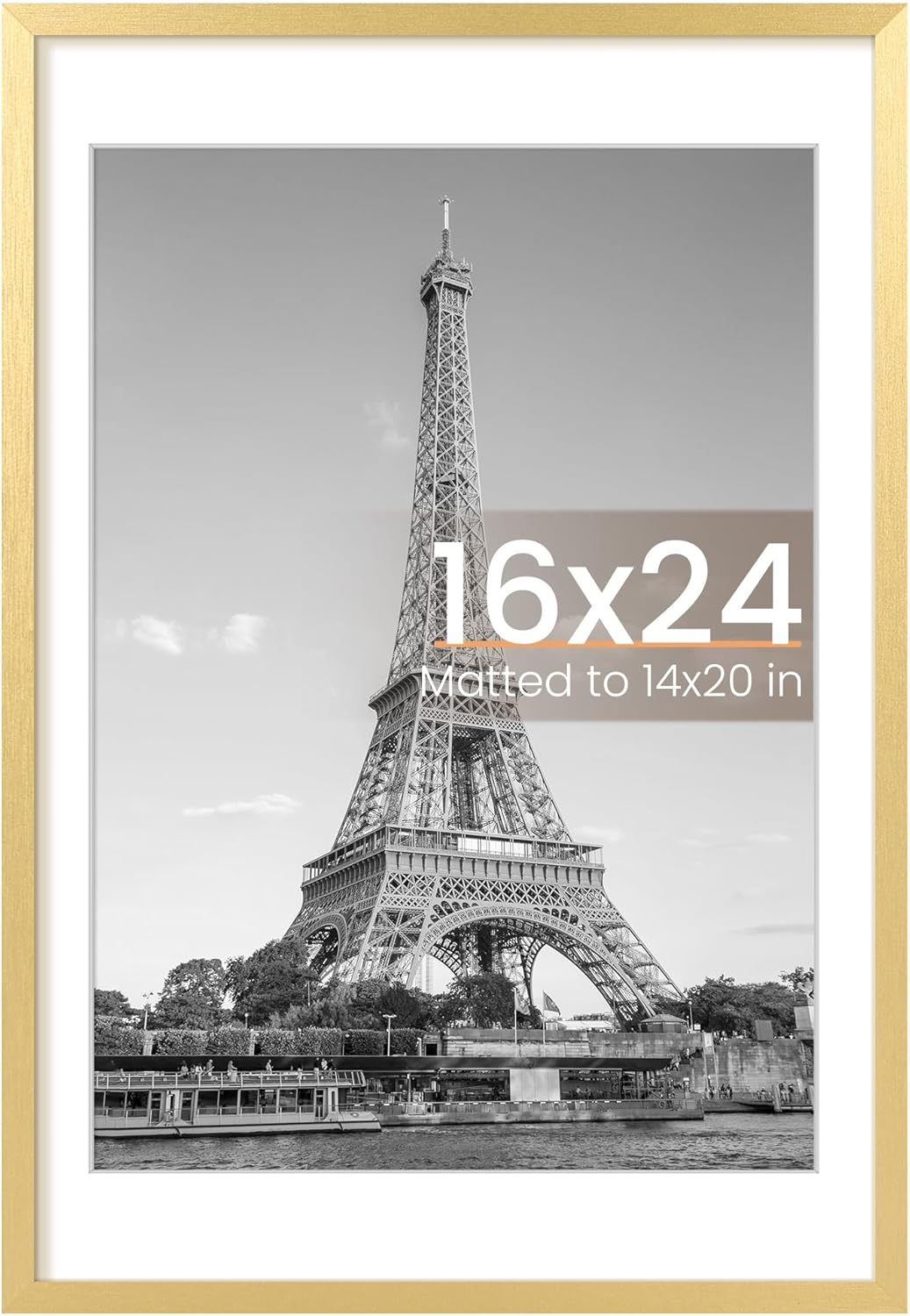 Upsimples 11x14 Picture Frame - Display 8x10 Photos with Mat or 11x14 Without Mat | Black Wall Hanging Frame