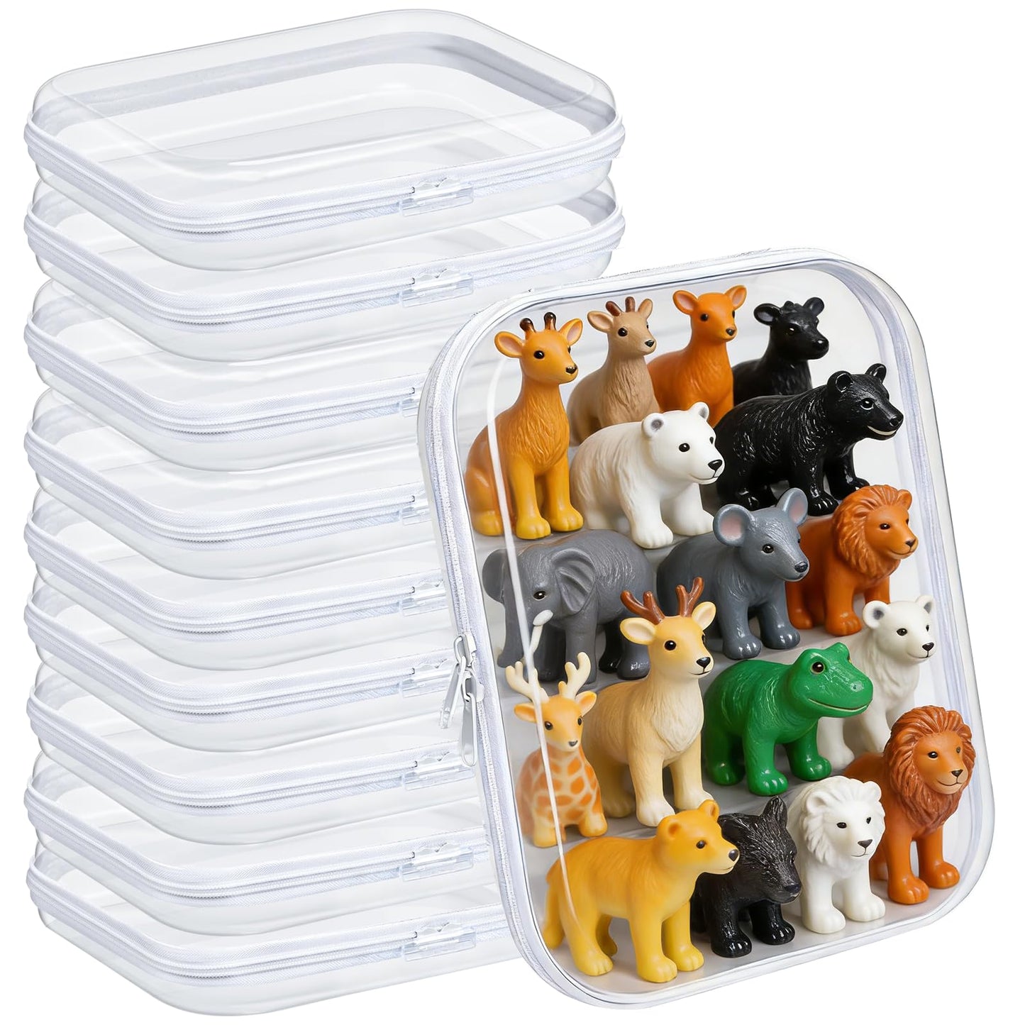 DAYUMKOU 10 Pcs Clear Hard Shell Zipper Case, (9.84x7.87x2 Inch)