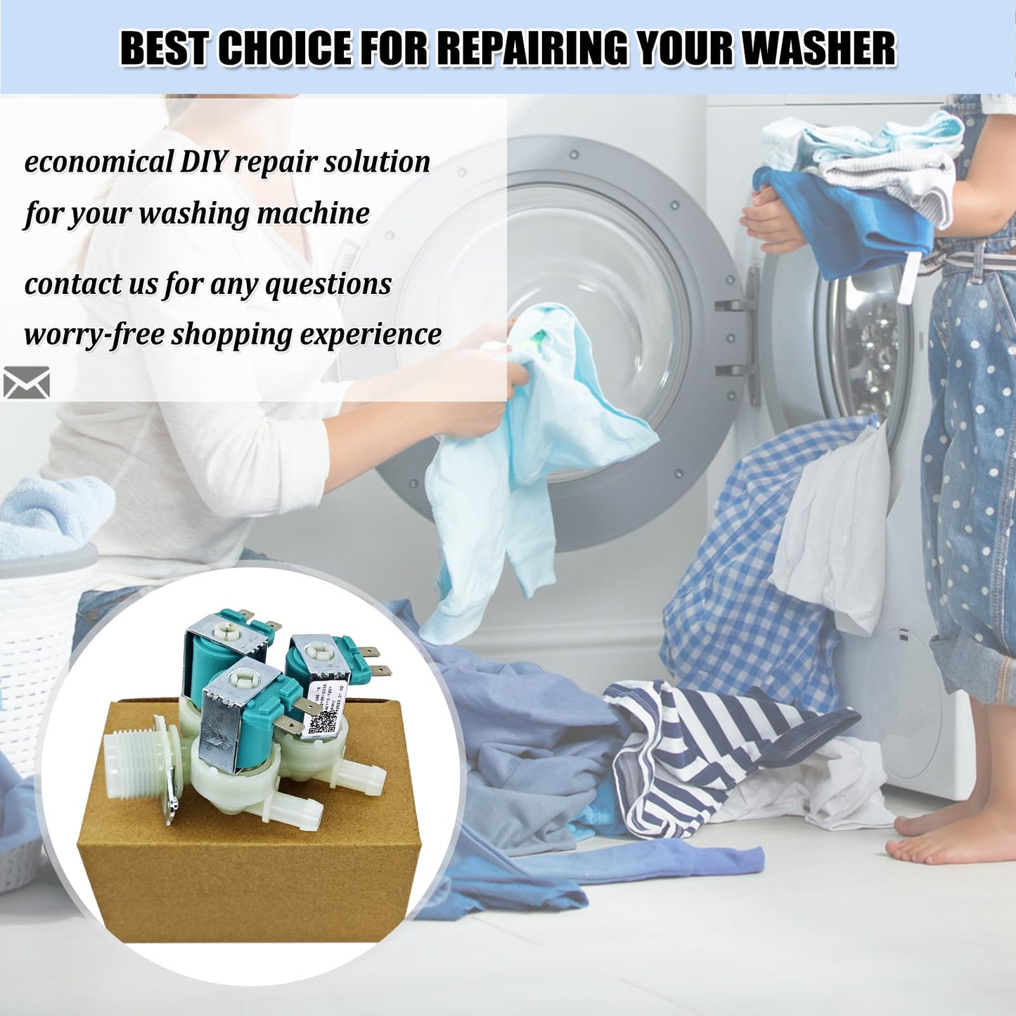 5221ER1003A Washer Water Inlet Valve, Washing Machine Cold Water Valve Assembly Replacement Parts 5221ER1003C 5221ER1003D AP4442608 PS3527452