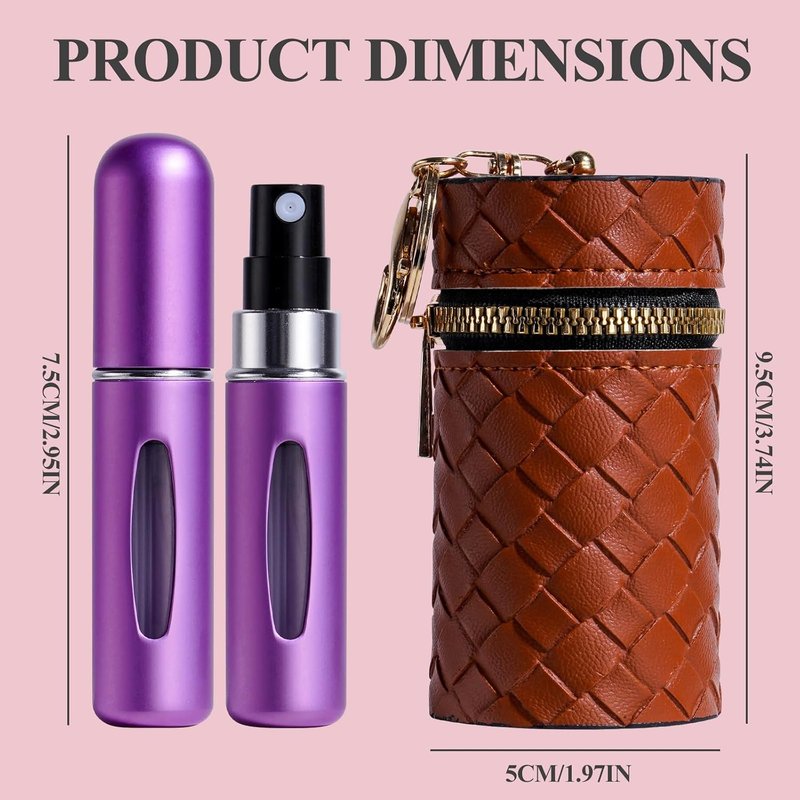 Mini Refillable Perfume Atomizer Bottles - 24 Pcs Travel Size Spray 5ml with Carrying Bag