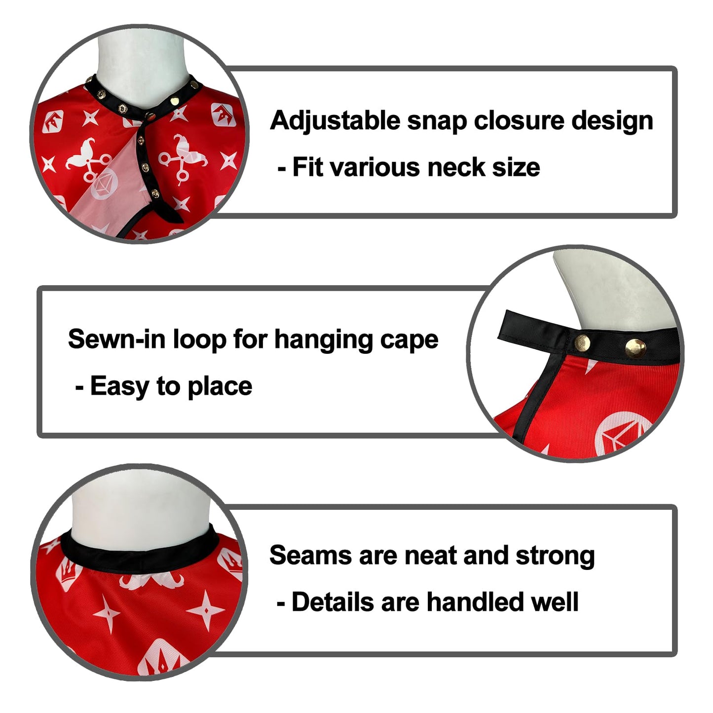 Barber Capes for Men Professional Haircut Capes with Snaps Salon Capes for Stylist -63"*56"(Red)