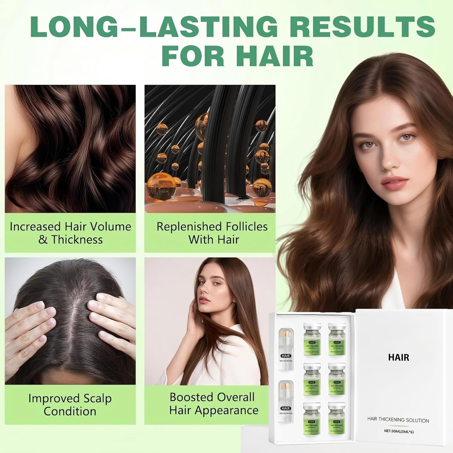 Hair Regrowth System - Advanced Ginseng & Peppermint Oil Formula for Fuller, Thicker Hair | Strengthens Roots for Men & Women