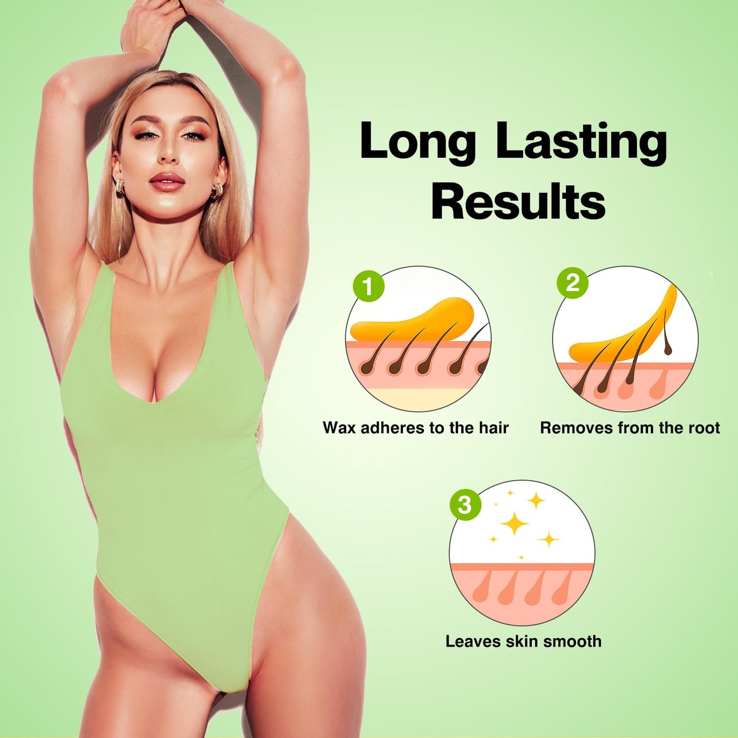 Waxers Roll on Wax Refill Aloe Wax Roller for Hair Removal at Home Ｗaxing Cartridge Depilatory for Legs and Arms 3.53 Ounce 4 Pack