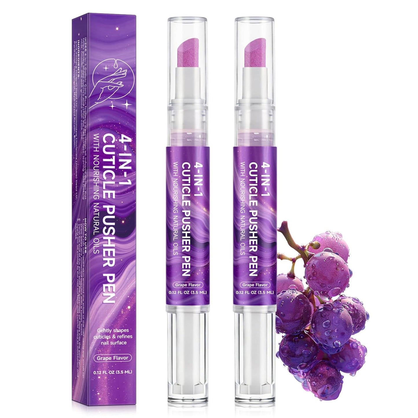 Cuticle Oil Pen - 4-in-1 Nail Care Tool with Quartz Tip | Jojoba & Grapeseed Oil, 3.5ml