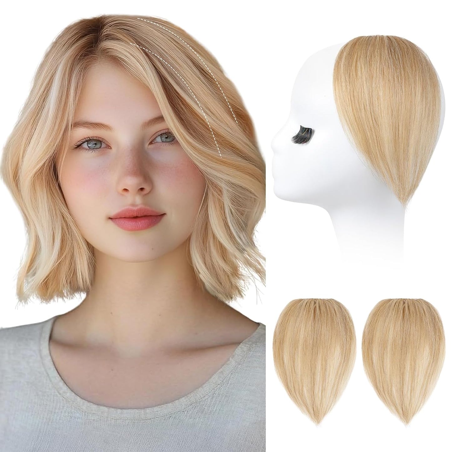 REECHO Clip-In Hair Volumizer | Short Thick Extensions for Fine Hair - Silver Grey, 8 Inch
